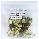 250 PCS. BRASS FOR RELOADING .45 ACP