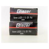 100 ROUNDS BLAZER 9MM LUGER AMMUNITION