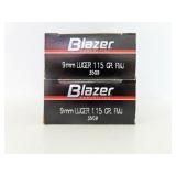 100 ROUNDS BLAZER 9MM LUGER AMMUNITION