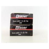 100 ROUNDS BLAZER 9MM LUGER AMMUNITION