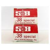 100 ROUNDS SB .38 SPL AMMUNITION