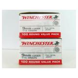 200 ROUNDS WINCHESTER 9 MM LUGER AMMUNITION