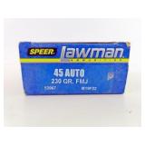 50 ROUNDS SPEER LAWMAN .45 AUTO AMMUNITION