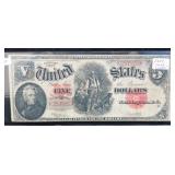 SERIES 1907 LARGE SIZE $5 U.S. NOTE