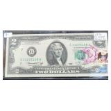 SERIES 1976 GREEN SEAL $2 BILL WITH