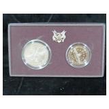 1989 U.S. CONGRESS 2 PIECE SET - UNC SILVER