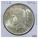 1922 PEACE SILVER DOLLAR