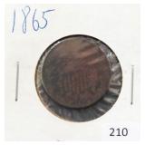 1865 TWO CENT PIECE