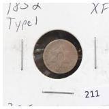 1852 THREE CENT SILVER TRIME