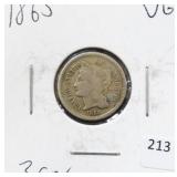 1865 THREE CENT NICKEL