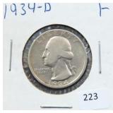 1934-D WASHINGTON QUARTER