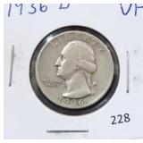 1936-D WASHINGTON QUARTER