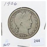 1906 BARBER HALF DOLLAR