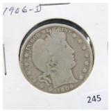 1906-D BARBER HALF DOLLAR