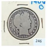 1906-O BARBER HALF DOLLAR