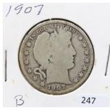 1907 BARBER HALF DOLLAR