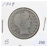 1909 BARBER HALF DOLLAR