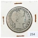 1912-D BARBER HALF DOLLAR