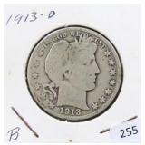 1913-D BARBER HALF DOLLAR