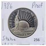 1986 STATUE OF LIBERTY PROOF HALF DOLLAR