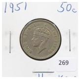 1951 HONG KONG 50 CENTS