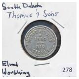THOMAS AND SONS 5 CENT TRADE TOKEN