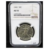 1943 WALKING LIBERTY HALF DOLLAR - NGC
