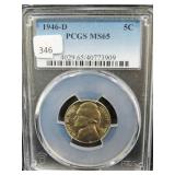 1946-D JEFFERSON NICKEL - PCGS GRADED: MS 65
