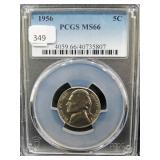 1956 JEFFERSON NICKEL - PCGS GRADED: MS 66