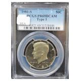 1981-S KENNEDY HALF DOLLAR - PCGS GRADED: