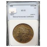 1896 MORGAN DOLLAR - NNC GRADED: MS 65