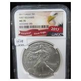 2017 SILVER EAGLE - NGC GRADED: MS 70