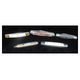 5 POCKET KNIVES: 1 CAMILLUS, OTHER 4 UNMARKED