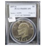 1977-S EISENHOWER DOLLAR - PCGS GRADED: PR68DCAM