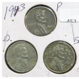 1943-P, D, S STEEL LINCOLN CENTS