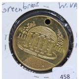 GREENBRIER, WEST VIRGINIA TOKEN