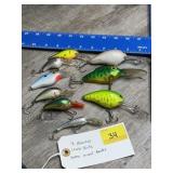 9- ASSORTED CRANK BAITS SOME NEED WORK