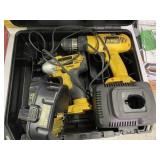 DEWALT 14.4 VOLT DRILL AND IMPACT SET WITH 1