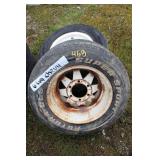 2PCS - 6 LUG CHEVY WHEELS AND TIRES (GOLD)