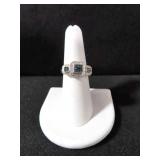 BLUE AND WHITE DIAMOND RING