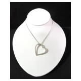 WHITE SAPPHIRE HEART NECKLACE