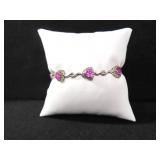 SPECIAL CUT LAB CREATED PINK SAPPHIRE BRACELET