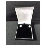 ROUND CUT WHITE TOPAZ EARRINGS