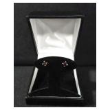 GARNET STUD EARRINGS