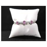 5.11 CT. LAB CREATED PINK SAPPHIRE BANGLE BRACLET