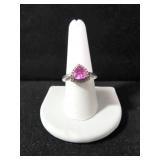 SPECIAL CUT LAB CRATED PINK SAPPHIRE DINNER RING