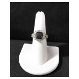 BLACK AND WHITE DIAMOND DINNER RING