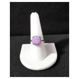 LAB CREATED PINK OPAL DINNER RING