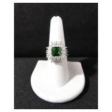 SQUARE CUT LAB CREATED EMERALD DINNER RING