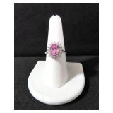 LAB CREATED LIGHT PINK SAPPHIRE DINNER RING